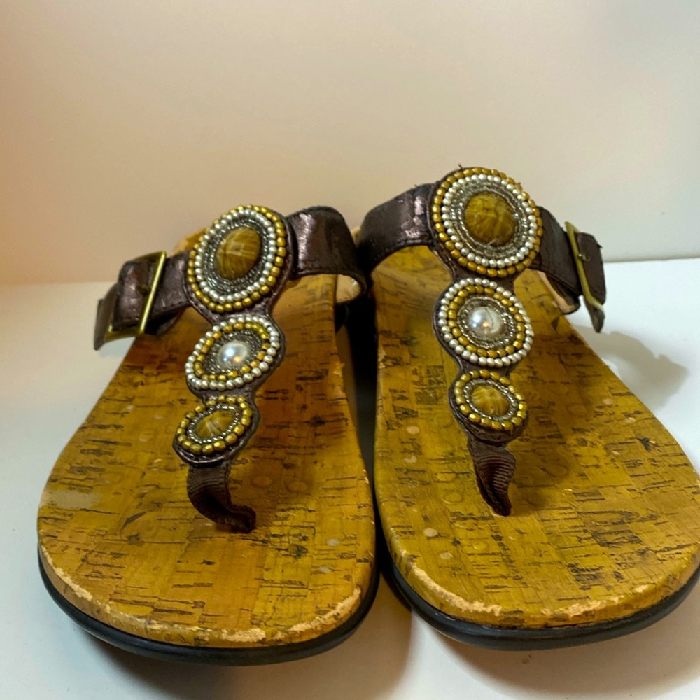 Vionic Adelie Orthaheel Technology Support Leather Sandals